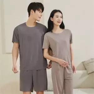 커플 잠옷 여름 실내복 커플 잠옷 파자마 반바지 수면 인견 모달 남성