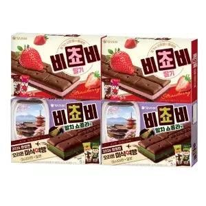 오리온 비쵸비 딸기 125g+말차쇼콜라 125gx각2개(총4개)