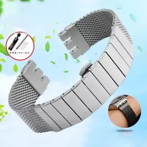 Swatch IRONY YAS112 YGS749 남성용 고급 스틸 짠 메쉬 스트랩 시계 체인 YIS YVS 시리즈 금속 시계 밴드 1