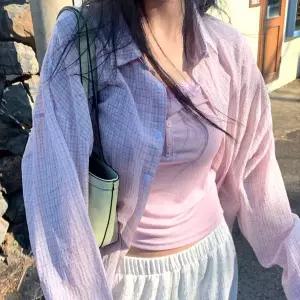 [모코블링]리즈 체크 린넨셔츠