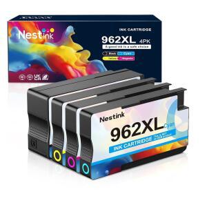 오피스젯 프로 9010 잉크 카트리지 9015 9020 9025 시리즈 프린터용 HP 962XL 콤보 팩용 네스팅크 교체 (블랙 시안 마젠타 옐로우) cRS