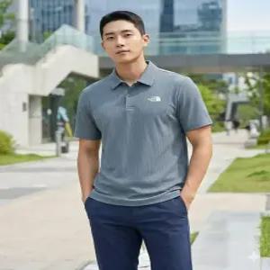 [매장정품] thenorthface NT7PS01C 남성 스윙 반팔 폴로 SMOKE BLUE 18855f