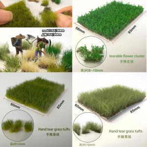 높이 8-10mm/12mm/16mm 정적 잔디 꽃 클러스터 손으로 찢어진 Tufts Ho N Diy 모델  장면 만들기  기차 레