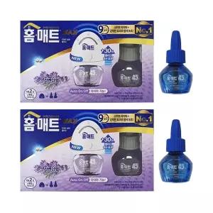 홈매트 리퀴드 홈솔루션 라벤더 훈증기+리필45일2입+추가 45일1입 x2