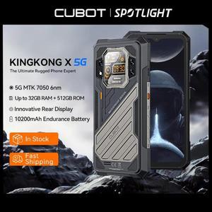 CUBOT KINGKONG X, 러기드 스마트폰 5G, 32GB RAM(16GB+16GB 확장), 256/512GB ROM, 10200mAh 배터리, 6.58
