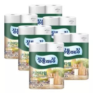 잘풀리는집 데질 엠보 고급 키친타월 110매 2롤 6팩