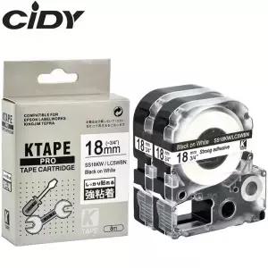 CIDY 2pcs 호환 LC-5WBN SS18KW 라벨 테이프 18MM 화이트 용 LW300 SR150