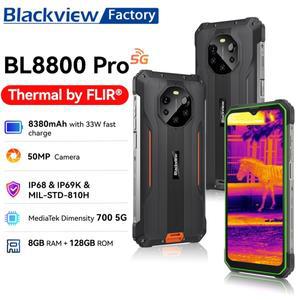 블랙뷰 BL8800 Pro 러기드폰, 6.58인치 IPS+ 디스플레이, FLIR 열화상 카메라, 5G, 8GB+128GB, 50MP 카메라