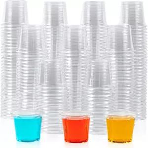 릴리 500팩 1온스 플라스틱 샷잔 보드카 위스키 데킬라 소스용 미니 용기 시음용 클리어 일회용 파티 컵
