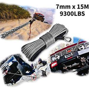 차량용케이블밴드 트럭 보트 ATV UTV용 합성 윈치 로프 케이블 견인 12 가닥 스트링 9300lbs 7mm 15m