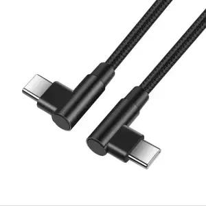 이중 엘보우 고속 충전 데이터 라인 USB C 타입 to 케이블 코드 와이어 3A 90 도