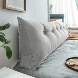 편안한 침대헤드 등쿠션 등받이쿠션 패브릭 60x50x20cm 스모크그레이 40도큐션