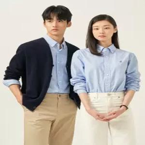 [빈폴멘][Essential] 남녀공용 옥스퍼드 솔리드 셔츠  스카이 블루 (BC5764E05Q)
