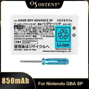 OSTENT 닌텐도 게임보이 어드밴스 GBA SP 배터리 교체 도구 포함 충전식 팩 3.7V 850mAh 1 2