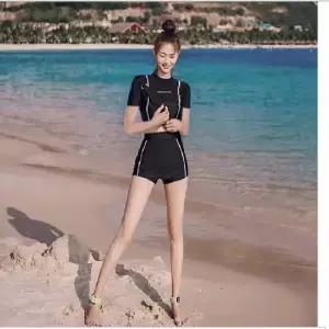 여성수영복 래쉬가드 하이웨스트 투피스 수영복 세트 비치룩 워터파크 비치