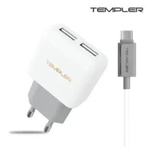 USB 멀티충전기 2구포트 타입C 케이블세트