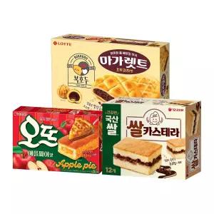오뜨 애플파이 175g+쌀카스테라 360g+마가렛트 X 복호두 호두과자맛 352g