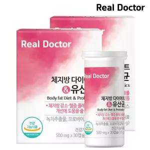 [리얼닥터] 체지방 다이어트 앤 유산균 30캡슐 2개 / 체지방 감소 콜레스테롤 개선 장건강 프로바이오틱스