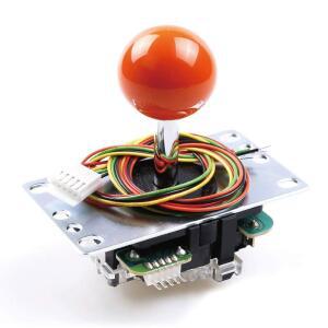 SANWA JLF-TP-8YT 오리지널 조이스틱 - 아케이드 및 조절 MAD 토너먼트 볼 게임 호환 가능, 4 8방향 SF4 조이스틱과 (오렌지 탑) CATZ