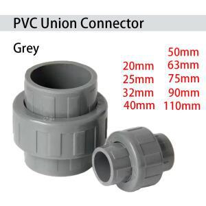 회색 PVC 유니온 커넥터, 수족관 탱크 물 튜브 파이프 커플링 조인트, 정원 관개 피팅, 1 ~ 20mm, 50/63