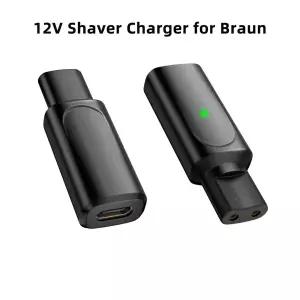 브라운 시리즈 3 5 7 9 6 1 XT5 전기 면도기 유형 C-Dc 전원 커넥터 용 12V USB C 면도기 충전기 어댑터 충