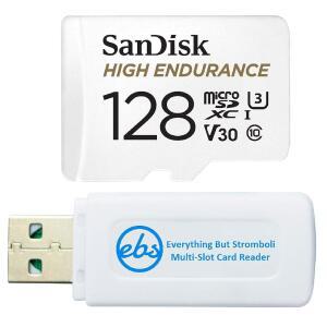 SanDisk High Endurance 128GB MicroSDXC 메모리 카드 어댑터 포함 Rexing 대시 카메라 V1 V1 4K V5 V1GW SDSQQNR 128G GN6IA 번들 Stromboli Micro SD C를 제외한 모든 포함 카드 리더기