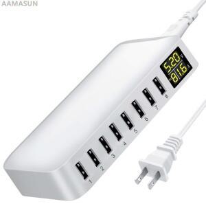 멀티 8 포트 USB 고속 충전기 데스크탑 전화 Carregador LCD 디스플레이 Charing 스테이션 독 허브 For Iph