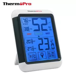 샤워LED온도계 욕실 화장실 수온 Thermopro TP55 디지털 기상 관측소 습도계 터치스크린 백라이트 습도 온