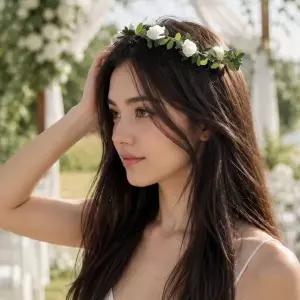 501538 촬영 웨딩 꽃장식 머리 화관