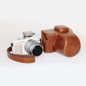OLYMPUS 펜 E-PL7 E-PL10용 가죽 카메라 케이스 가방 그립 스트랩