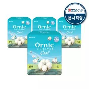 오닉 유기농 순면커버 쿨 생리대 중형 16p 4팩