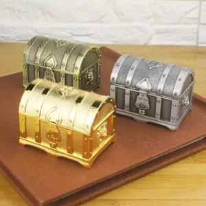 보물상자 7x5x5cm 빈티지 상자 금속 예술 공예 해적 보물 장신구 보관 패키지 케이스 관