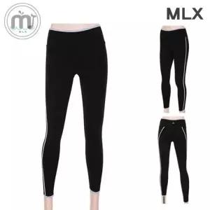 [하프클럽/]MLX 여자 8부 트레이닝 레깅스 요가복 옆선 라인 블랙
