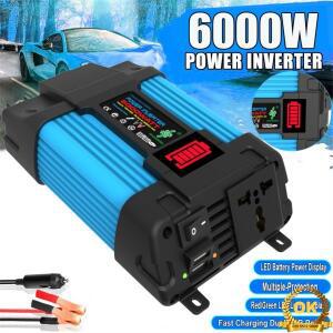차량용 인버터 DC12V에서 AC 110V/220V 6000W 휴대용 파워 뱅크 다기능 범용 소켓 온보드 태양광