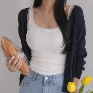 여성 레이스 데일리 리본 패드 일체형 캡나시 브라탑
