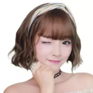 패션 여성 가발 내추럴웨이브 단발 가발 미디움 통가발