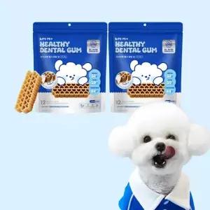 라이프펫 강아지 헬시 덴탈껌 개껌 치석제거껌 애견간식 유산균 하드타입 구강+치아 120g 2개