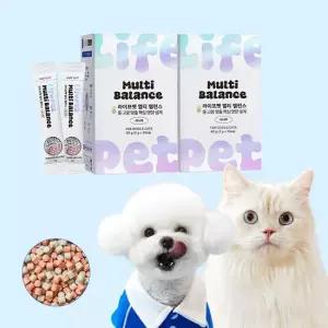 라이프펫 강아지 고양이 종합영양제 멀티밸런스 시니어 노견 30포 종합건강 60g 2박스