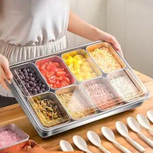 빙수 토핑 재료통 재료 상자 스톨 철제 매장용 팥빙수 디저트용품 주방기기