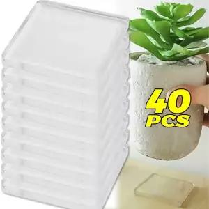 440pcs 투명 실리콘 진동 방지 미끄럼 방지 패드 테이블 발 움직임 매트 침대 발 미끄럼 고정 장치 가구 보