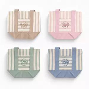 미국 트래이더조 한정판 스트라이프 에코백 Trader Joe Stripe Eco Bag