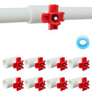 (8팩) 수평 치킨 급수기 니플, 1.3CM(1 자동 /2인치) 티 급수 시스템용 DIY 닭 PVC 피팅