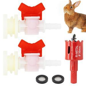 RABBIT 급수 시스템 버킷 커넥터 키트, /8인치) 톱, 호스용 바브 장비, 벌크헤드 1CM(3 동물 볼 와셔, ID 피팅, 밸브, 워터 메시 구멍 디스펜서 가금류