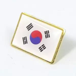 [룽스_66]사각 기념품뱃지 금장 테두리 태극기 뱃지