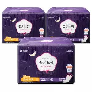 좋은느낌 오리지널 맥시슬림 오버나이트 14개입 3팩