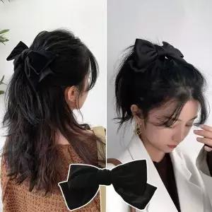 벨벳 감각적인 리본 헤어핀