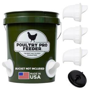 오리지널 POULTRY PRO DIY 닭 모이통 (버킷 통 사육 피더, 버킷, 미포함) 및 - 키트 사료, , 3개, 사용 톱, 포트 가금류 부싱 물통에 구멍 씰 방수 중력