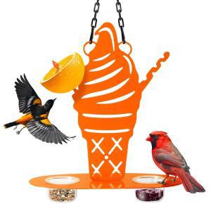TOPWOOT ORIOLE 야외 젤리 및 오렌지용 오리올 아이스크림 금속 새 걸이용(오렌지) 모이통, 디자인, 볼티모어