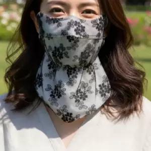 레이스 햇빛가리개 마스크 플라워 등산 골프 자외선차단