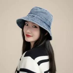 [하프클럽/]중청 데님 벙거지 모자 남녀공용 봄 여름 데일리 패션 버킷햇 프
